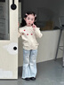 班喜迪女童毛衣秋裝2025新款洋氣女寶寶外套兒童春秋季針織開衫上衣童裝 米色 110 曬單實拍圖