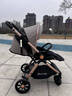 ANGI BABY嬰兒車高景觀雙向可坐可躺0-3歲嬰兒推車一鍵折疊遛娃神器推車 卡其色【雙向+減震+可坐可躺】 透氣靠背輕便可折疊舒適溜娃車 曬單實(shí)拍圖