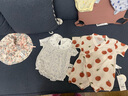 OAK FAMILY春季泡泡袖包屁衣嬰兒連體衣一歲女寶寶衣服 天鵝青花瓷 （不含頭飾） 66cm  （推薦3~6個(gè)月） 曬單實(shí)拍圖