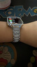 表帶哥新款滿(mǎn)天星適用蘋(píng)果手表表帶apple watch S10/iwatch10滿(mǎn)鉆夏天夏季透氣金屬男款配銀色保護殼46MM 曬單實(shí)拍圖