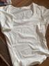 巧丂方領(lǐng)正肩短袖t恤女純色夏季弧形下擺修身顯瘦短款魚(yú)骨打底衫上衣 白色 L【建議110-120斤】 曬單實(shí)拍圖