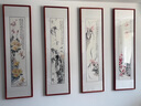伯莎丹頓（BERTHA DENTON） 水墨梅蘭竹菊四條屏花鳥掛畫中式客廳沙發(fā)背景墻四聯(lián)裝飾國畫手 彩色四條屏（秦林） 實(shí)木框100*40cm 曬單實(shí)拍圖