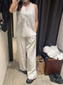 UR2025夏季新款女裝時(shí)尚休閑垂感松緊腰系帶闊腿褲UWG650057 本白 (面料微透) S (XS-S) 曬單實(shí)拍圖