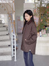波司登（BOSIDENG）25年新款輕薄羽絨服女短款90絨翻領(lǐng)拼接百搭巴恩風(fēng)外套B250135334 可可棕|7C92 M 165/88A 體重約110-120斤 曬單實(shí)拍圖