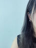 Lnieer雙層超閃耳圈小眾獨特耳環(huán)女圈圈耳扣素圈輕奢冷淡風(fēng)耳扣小巧耳飾 藍色彩石耳扣 曬單實(shí)拍圖