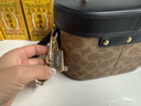 蔻馳（COACH）【品牌直供】coach女包Kay20盒子包老花單肩手提斜挎包送女友 CBQ35IMQRX卡其配黑色 曬單實(shí)拍圖