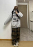 MMOPTOP復(fù)古做舊格子直筒褲子夏季男潮流寬松垂感闊腿褲MXXK42黃色XL 曬單實拍圖