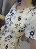 SUSTYLE奢侈高端品牌女裝碎花連衣裙女夏季新款小個(gè)子氣質(zhì)時(shí)尚顯瘦漂亮裙 米白色 M 曬單實(shí)拍圖