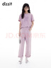 DZZIT地素短袖T恤2025夏季新款蝴蝶結(jié)網(wǎng)紗貼布繡上衣女3J2B3331X 淺紫色 XS 曬單實拍圖
