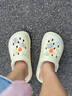 名創(chuàng)優(yōu)品（MINISO）洞洞鞋男女夏季外穿涼鞋防滑厚底踩屎感包頭涼拖鞋 卡其+海洋星星 曬單實(shí)拍圖
