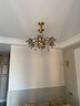 三洛（SANLUO）美式水晶吊燈客廳全銅燈歐式簡(jiǎn)約法式餐廳臥室房間別墅大廳燈Q011 T)6頭升級底鍋發(fā)光+LED燈泡+安裝 曬單實(shí)拍圖