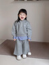 可英 GOWINBABY女童套裝新款時(shí)尚運(yùn)動(dòng)2025秋季小女孩長(zhǎng)袖秋裝女寶休閑寬松兩件套 灰色 130 （適合身高120cm-130cm） 曬單實(shí)拍圖
