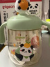 貝親兒童牛奶杯1-3歲寶寶喝水喝奶PPSU直飲奶瓶雙吸管水杯 綠色330mL 曬單實(shí)拍圖