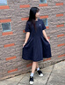 FILA 斐樂官方女裝針織連衣裙時(shí)尚休閑基礎(chǔ)防曬收腰裙子 傳奇藍(lán)-NV 165/84A/M 曬單實(shí)拍圖