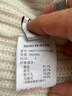 哥弟真的好（GIRDEAR）女裝V領(lǐng)泡泡袖羊毛針織開(kāi)衫女A400775 白 L (4碼) 曬單實(shí)拍圖