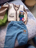 G.DUCKKIDS小黃鴨男童套裝秋裝新款兒童衣服男寶寶春秋季毛衣馬甲小童休閑褲 米白色 80 尺碼7-11月建議寶寶75-85cmcm 曬單實(shí)拍圖