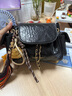 CHARLES&KEITH25秋新品油蠟皮菱格腋下雙肩包機(jī)車包七夕禮物CK2-60782702 Black黑色 S 曬單實(shí)拍圖