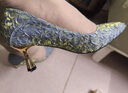 卡帝樂鱷魚（CARTELO）單鞋女中跟2025年春秋季新款百搭淺口高跟鞋尖頭細(xì)跟職業(yè)工作女鞋 黑色5厘米 37 曬單實(shí)拍圖