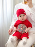 G. DUCKKIDS嬰兒衣服滿月寶寶衣服夏季短袖喜慶紅周歲男寶禮服抓周百日宴嬰兒 紅色 73cm 建議15-18斤 曬單實(shí)拍圖