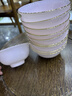 天霽瑤景德鎮(zhèn)粉色玉瓷餐具家用高檔金邊碗碟飯碗盤子骨瓷瓷碗玉 4.5英寸高腳飯碗1個(gè) 曬單實(shí)拍圖