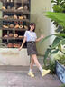 人本德訓(xùn)鞋女款夏季新款百搭小白鞋女網(wǎng)面透氣運(yùn)動鞋軟底阿甘休閑鞋子 黃色 38 曬單實拍圖