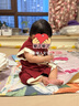 班喜迪男童漢服套裝夏裝嬰兒上衣褲子男女寶寶周歲禮服夏季兒童國(guó)風(fēng)衣服 紅色 100 曬單實(shí)拍圖