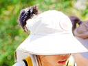 羅蒙兒童大檐全方位防曬帽男女童夏季遮陽帽太陽帽 卡其 均碼 曬單實拍圖
