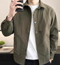 JEEP SPIRIT高檔2025春秋季新款男士翻領(lǐng)襯衫潮流韓版美式休閑寬松長(cháng)袖襯衣 軍綠色 XL 曬單實(shí)拍圖