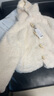 ELLE KIDS童裝 法式經(jīng)典巴莎毛絨絨戴帽外套女童冬款絎棉百搭棉服外套 奶白色 160 (S) 曬單實(shí)拍圖