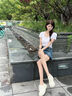 CHERY KALLY女士真皮厚底增高小白鞋2025夏季新款時(shí)尚大頭鞋百搭運(yùn)動(dòng)板鞋女 米白色 Creamy white 38 曬單實(shí)拍圖