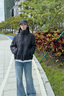 波司登（BOSIDENG）2025新款輕薄羽絨服女短款立領90絨寬松休閑保暖外套B250135304 夜空黑|8F44 S 160/84A 體重約100-110斤 曬單實拍圖