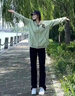 卡圖弛cra黑色美式微喇牛仔褲男女夏季高街vibe窄版顯瘦情侶直筒長褲子 黑色 XL 曬單實拍圖