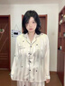 VENTION真絲帶胸墊睡衣女長(cháng)袖長(cháng)褲防凸點(diǎn)桑蠶絲家居服禮盒套裝送閨蜜 柔杏色【長(cháng)袖長(cháng)褲】 M 【建議85-100斤】 曬單實(shí)拍圖