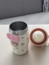 聚莜家可愛雙飲保溫杯學生女高顏值316帶吸管水杯咖啡杯子水壺生日禮物 粉兔410ml+kt貓頭+蝴蝶結 曬單實拍圖