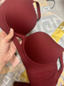 OEING內(nèi)衣女小胸聚攏無鋼圈性感內(nèi)衣無痕收副乳防下垂調(diào)整型文胸罩 酒紅色 M （34/75AB杯）厚1.8cm 曬單實(shí)拍圖