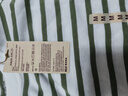 無(wú)印良品（MUJI）女式 條紋 圓領(lǐng)短袖T恤 上衣打底衫女款內(nèi)搭女裝女士 煙熏綠色條紋 M (160/84A) 曬單實(shí)拍圖
