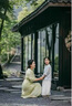 妤遇（YUUZYUUS）法式連衣裙冷淡風(fēng)2024年春秋新款綠色茶歇裙別致獨特森女漂亮天絲 綠色 M 曬單實拍圖
