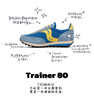 Saucony索康尼TRAINER 80中性休閑鞋復古休閑鞋子藍黃波浪狀色組38 曬單實(shí)拍圖