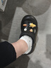 熱風(fēng)女鞋洞洞鞋2025年夏季新款女士時尚卡通萌趣大頭鞋包頭沙灘拖鞋 01黑色 一鞋兩穿 37-38 M 曬單實拍圖