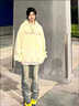 VEOX衛(wèi)衣女美式韓系ins連帽學(xué)生oversize寬松秋冬季加絨加厚外套上衣 杏色-雙層連帽【薄款】 M 95-115斤 曬單實(shí)拍圖