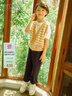 ERDOS KIDS鄂爾多斯童裝男女童夾條翻花羊絨開背心 珊瑚橘 130 cm 曬單實(shí)拍圖