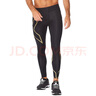 2XU Light Speed系列健身褲男 MCS梯度壓縮褲專業(yè)訓練高彈速干緊身褲 黑/金反光 M 曬單實拍圖
