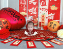 G.DUCKKIDS小黃鴨嬰兒衣服夏季新生兒連體衣滿月百日抓周男女寶寶周歲禮服裝 25272款 紅色 66cm 3-6個月(建議寶寶10-13斤) 曬單實拍圖