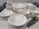 揚勤堂碗家用2025新款景德鎮碗碟套裝家用高檔骨瓷餐具碗盤(pán)組合喬遷送禮 清香雅苑方形配方形煲 62頭 曬單實(shí)拍圖
