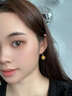 中國黃金（CHINA GOLD）牡丹花黃金耳釘女花朵彎鉤足金耳環(huán)耳墜520節(jié)日禮物送媽媽送女友 牡丹耳墜 【贈銀圓珠耳鉤】約0.6g+玫瑰禮盒 曬單實拍圖