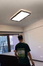 復古胡桃木色客廳吸頂燈簡約中古風臥室燈全光譜護眼LED燈具套餐 包安裝套餐1-兩室一廳-三色光 曬單實拍圖
