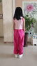 布戀貓女童爵士舞街舞服裝3-12歲兒童女孩jazz套裝少兒多巴胺走秀潮 粉背心+抽繩玫紅褲 140 當(dāng)季 曬單實拍圖
