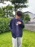哈吉斯（HAZZYS）男裝 春秋款男外套V字開襟休閑上衣撞色袖開衫衛(wèi)衣男ABTZE0CCX34 藏青色NV XL （180/100A 50） 曬單實拍圖