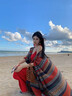 民族風(fēng)披肩女新疆波西米亞風(fēng)云南大理旅游外搭復(fù)古氛圍感披風(fēng)斗篷 波西米亞風(fēng)-紅色-150*130cm 曬單實(shí)拍圖