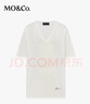 MO&Co.【NOIR系列】針織衫輕薄2025夏新品深V領(lǐng)含亞麻棉T恤MBE2SWT023 米白色 M /165 曬單實(shí)拍圖